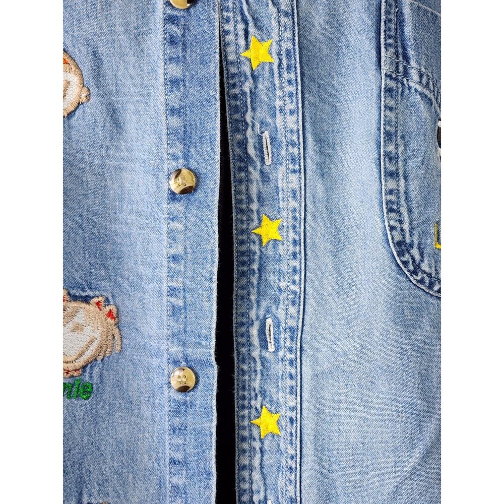 Blue Generation Women Denim Short Sleeve Shirt XL Jeans Grandma's Little Campers - Picture 4 of 13